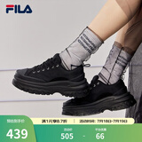 斐乐（FILA）女鞋帆布鞋LAVA胖胖底厚高底增鞋板鞋帆布鞋休闲鞋 黑-BK 40