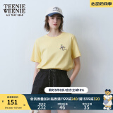 Teenie Weenie小熊短袖T恤女夏季简约休闲圆领刺绣T恤上衣女 柠檬黄 M (165)