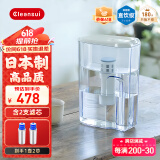 可菱水（CLEANSUI） 过滤净水器家用滤水壶直饮自来水过滤器露营无手柄大容量日本原装进口三菱净水壶套装CP405/CP407 【3.0L总容量】1壶2芯旗舰款