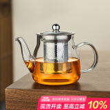 鑫尚铭 玻璃茶壶电陶炉加热煮茶壶大容量泡茶壶茶水分离玻璃茶具套装 风吟壶 400ml