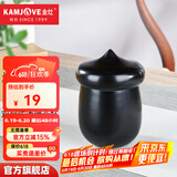 金灶（KAMJOVE）陶瓷茶杯双层防烫暖心杯 陶瓷带盖茶杯茶具冲茶器 200ml水杯 KP-11黑色