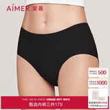 爱慕内裤女经典KiKi裤中腰三角裤轻薄净痕多色AM22100黑色