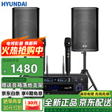 HYUNDAI现代BK8专业中小型会议室音响套装壁挂式音箱蓝牙功放无线话筒组合教学培训店铺音响系统设备 【两音响/双话筒】会议音响套装（20-100平）