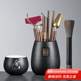尚言坊 茶道六君子套装功夫茶具配件大全茶夹子茶勺茶针养壶笔刷茶盘刮 8天福佛手茶道组六配件+主人杯