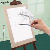 蒙玛特画架带抽屉榉木箱体画架素描画架画板套装木制油画架子4K画板（笔）CS-4K-GXB