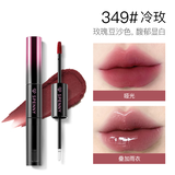 诗佩妮双头唇釉镜面水光唇蜜不易沾杯唇泥口红349#冷玫 炽光粉版