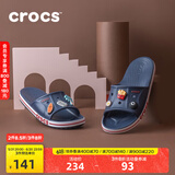 crocs卡骆驰一字拖贝雅卡骆班凉拖 情侣款运动休闲拖鞋|205392 深蓝/辣椒红-4CC 41 /42(260mm)