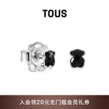 TOUS 桃丝熊925银迷你黑玛瑙小熊刻面耳饰耳钉情侣礼物叠戴 银色 918453600