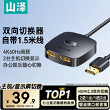 山泽HDMI一拖二切换器 二进一出4K60Hz一进二高清1分2出笔记本电脑主机共享显示器电视分屏DHV-300