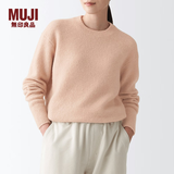 无印良品 MUJI 女式 含牦牛绒骆驼绒圆领毛衣 长袖针织衫秋 冬季 烟熏粉色 M -L(165/88A)