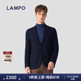 蓝豹（LAMPO）【可脱卸羽绒内胆】鹅绒内胆秋冬休闲西服男士羊毛混纺西装单西 深蓝色 52 (180/104)