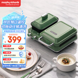 摩飞电器（Morphyrichards）早餐机电饼铛家用三明治机电饼档家庭用 多功能双区料理轻食机面包煎烤机蛋糕机 MR9086薄荷绿