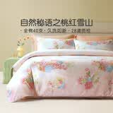 馨而乐（Bravo）富安娜出品床上四件套 纯棉被套床单被罩双人床品套件230*229cm