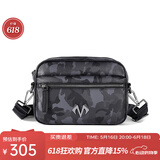 BABAMA【生日礼物】男士单肩包迷彩大容量挎包多功能斜挎包邮差包 黑色
