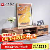 光明家具 电视柜 实木简约榆木家具推拉门2701 电视柜