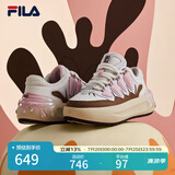 FILA 斐乐官方女鞋CARROT摩登板鞋萝卜鞋休闲厚底鞋子女 白中白/烤椰丝棕-BT 37.5