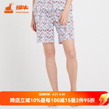 铜牛家居睡衣春夏棉汗布印花女短裤中年标准居家短裤VD003 幻影花海-白-玫红 M (165/90)