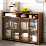 木马人餐边柜酒柜轻奢客厅收纳柜子家用茶水柜飘窗玄关柜厨房置物储物柜 【长虹双向移门】茶色-三门86长