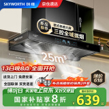 创维（Skyworth）【家电国家补贴20%】抽油烟机家用 欧式顶吸三腔油烟机 25立方大吸力排烟机 高温自清洗Y015