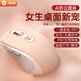 电萝卜D.ROB智能ai鼠标 无线办公鼠标 人体工学双模可充电女款小巧语音输入鼠标 （搭载DeepSeek）D3樱花粉
