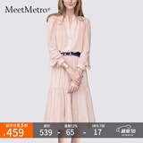 MeetMetro玛依尔法式仙女连衣裙女2025春新款高端气质纯欲风裙子礼服长裙 藕粉MG184213 S