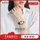 AJIDOU阿吉豆手表女复古英伦风棕色商务优雅百搭女神专柜同款腕表 咖啡 25mm