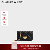 CHARLES&KEITH经典菱格链条小方单肩斜挎包包女包生日520礼物CK2-70160131 Black黑色 小包