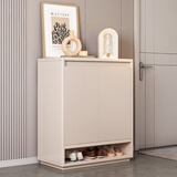 立太实木鞋柜门口入户柜收纳柜一体靠墙玄关柜家用门口楼道柜子储物柜 加厚基础款：60*32*96暖白【环保欧松板】约放12-15双