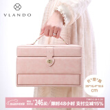 唯兰朵【一键开合】高级疯马纹首饰盒送同事新娘新婚礼物情人节礼物