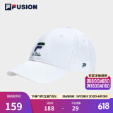 FILA FUSION斐乐潮牌棒球帽中性休闲鸭舌帽网球运动遮阳帽 标准白-WT XS