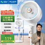 美菱（MeiLing）电风扇/循环扇/家用落地扇/交流定频风扇台立地三用对流落地全自动摇头换气扇MPF-DA2689旋钮款