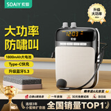 索爱（soaiy）S318PRO小蜜蜂扩音器教师专用防啸叫10W大功率U盘TF卡麦克风喇叭导游蓝牙音箱音响便携式 睿智黑