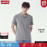 Levi's李维斯情侣同款美式复古潮流休闲商务宽松翻领短袖polo衫 灰色0002 XL