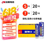 双鹿 碳性5号20粒+7号20粒 AA电池20粒电池20粒装适用于儿童玩具钟表鼠标键盘电池（混合共40粒）
