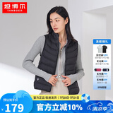 坦博尔轻薄羽绒服马甲女外穿立领保暖短坎肩TB330008 黑色 195/112A 