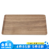 NITORI宜得利家居 长方形木质放茶杯盘子日式家用水果茶盘防滑托盘 深棕色(黑胡桃木、杨木)28*18