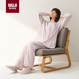 无印良品（MUJI）[自营限定款]无侧缝 双层纱织睡衣 浅粉红色格纹  XL 