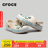 crocs卡骆驰洞洞鞋贝雅卡骆班轻便耐磨一脚蹬休闲鞋|205089 冬日白/彩色-1LI 36 /37(220mm)