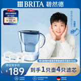 碧然德(BRITA)滤水壶 Marella海洋系列3.5L蓝色1壶4芯套装家用自来水过滤器 孙颖莎同款 含3枚海外版滤芯