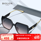 BOLON暴龙眼镜太阳镜女款方形大框墨镜防紫外线高级感BL5058 A13-灰蓝透粉渐进