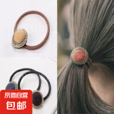 简约头绳橡皮筋女扎头高弹力耐用扎头发头饰发绳皮套黑色发圈夏季 纽扣发圈随机一根