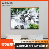 自油自画 diy数字油彩画现代简约客厅卧室风景装饰挂画绘画手工填色床头画 梦里水乡 40*50cm 绘画套装