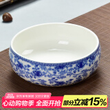 瓷牌茗粗陶特大号茶洗陶瓷青花瓷水洗碗杯笔洗玻璃茶杯碗水盂功夫茶具茶道配件栽种水植花盆果盆 陶瓷花香牡丹茶洗-小号（7英寸）