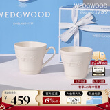 WEDGWOOD威基伍德 欢愉假日象牙白陶瓷马克情侣对杯 2个 送礼礼物