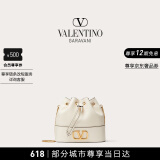 华伦天奴VALENTINO[礼物]女士 VLOGO SIGNATURE 迷你羊皮水桶包 浅象牙白色 均码