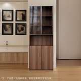 红苹果（RED APPLE）家具书房家用办公带门简约现代简易书柜书架组合书柜玻璃门DS733 【浅胡桃】0.8米玻璃门落地书柜 标配区