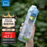 乐扣乐扣（LOCK&LOCK）人鱼线塑料运动水杯夏天便携水壶带刻度提手男女水杯子700ML蓝色