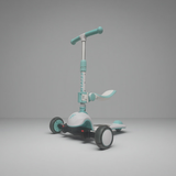 炫风达人儿童滑板车2岁玩到16岁平衡车溜溜车宝宝踏板车发光车轮 浅蓝色（座椅可拆卸）
