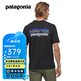 巴塔哥尼亚（Patagonia）男女情侣通勤短袖夏季P-6 Logo混纺棉休闲潮流户外透气T恤 38504 BLK黑色 L