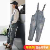 米度丽孕妇裤孕妇背带裤春夏宽松裤子外穿时尚套装孕妇装春装 单条背带裤 M码（建议80-110斤左右）